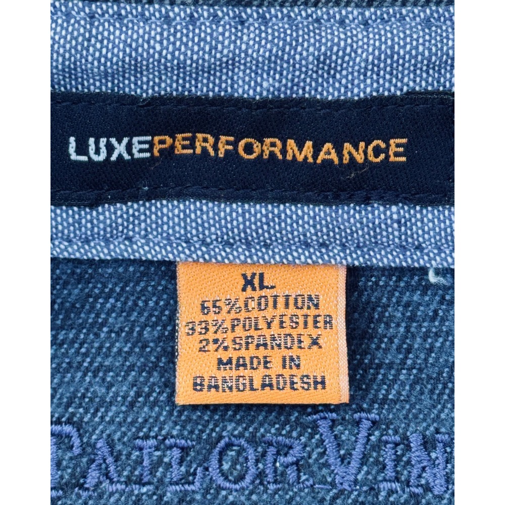 Tailor Vintage Luxe Performance Blue Ombre Flannel Shirt Mens XL Long Sleeve - Picture 8 of 8